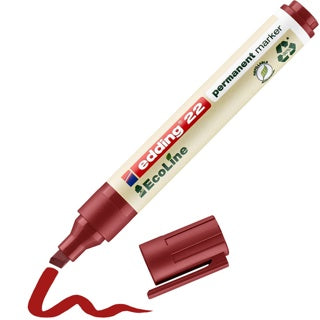 EDDING Permanentmarker EcoLine 22 mit Keilspitze 1-5 mm rot