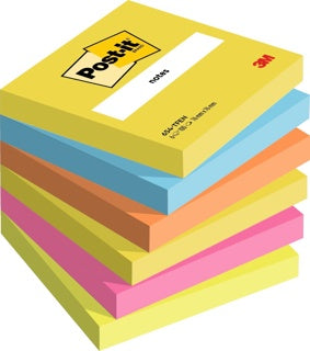 POST-IT® Haftnotizen 654TFEN 6 Blöcke à 100 Blatt 76 x 76 mm mehrfarbig