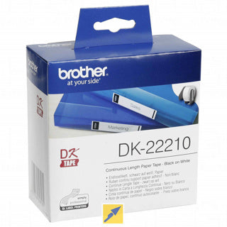 BROTHER Endlosetiketten DK-22210 auf Rolle permanent 29 mm x 30.48 m weiß