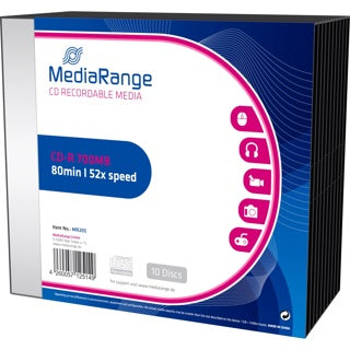 MEDIARANGE CD-Rohlinge 10 Stück im Slimcase 700MB 80min 52x