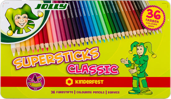 JOLLY Buntstifte 3000 Supersticks Classic 36 Stück kinderfest mehrere Farben