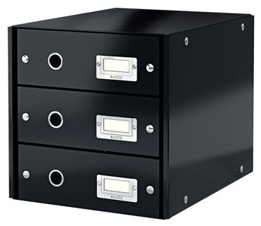 LEITZ Schubladenbox Click & Store 6048 mit 3 Schubladen schwarz