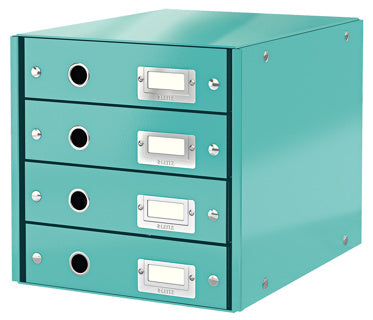 LEITZ Schubladenbox Click & Store 6049 mit 4 Schubladen eisblau