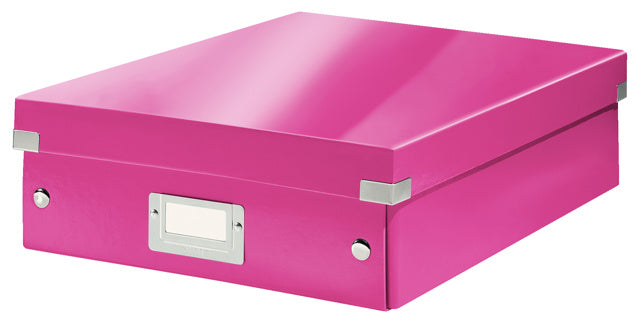 LEITZ Organisationsbox Click & Store Mittel mit Deckel pink-metallic