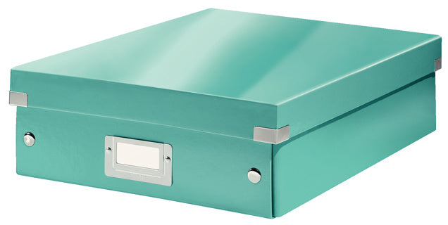 LEITZ Organisationsbox Click & Store Mittel mit Deckel eisblau-metallic