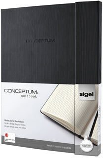 SIGEL Notizbuch Conceptum C0141 A4+ kariert schwarz 194 Seiten