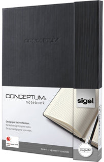 SIGEL Notizbuch Conceptum C0151 A4 kariert schwarz 194 Seiten