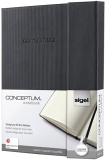 SIGEL Notizbuch Conceptum C0161 A5 kariert schwarz 194 Seiten