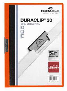 DURABLE Klemmmappe 2200 DURACLIP® A4 bis 30 Blatt Kunststoff 219 x 310 mm orange