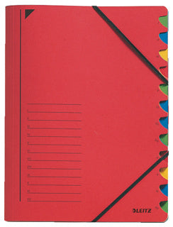 LEITZ Ordnungsmappe 391203 A4 12-teilig rot