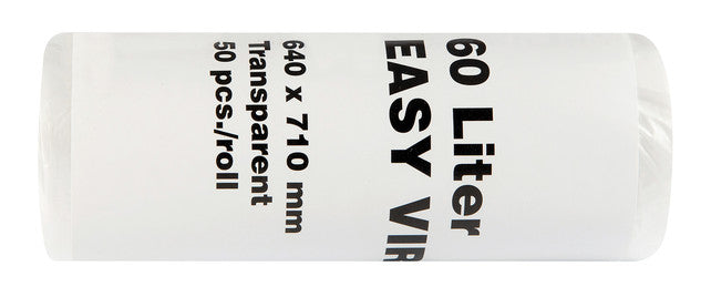 BEFIX Müllsäcke EASY HDPE 50 Stück 60 Liter 8 my transparent