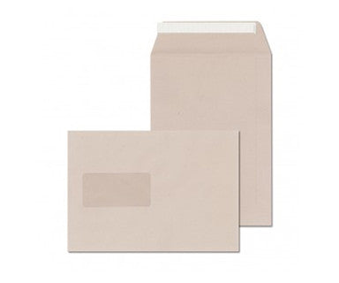 ÖKI Fensterkuvert Natur C5T-ÖF/U90F 500 Stück DIN C5 mit Haftstreifen 90g/m² grau
