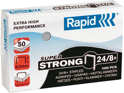 RAPID Heftklammern 24/8+ Super Strong 1000 Stück silber
