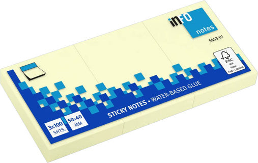INFO NOTES Haftnotiz 5x4 cm 12 Stück gelb