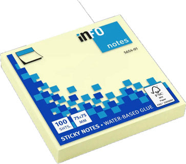 INFO NOTES Haftnotiz 7.5x7.5 cm 12 Stück gelb