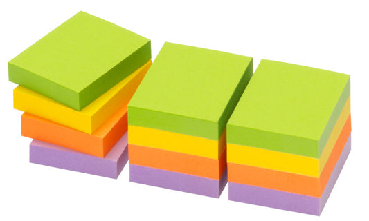 INFO NOTES Haftnotiz 50 x 40 mm 100 Blatt 12 Stück Neon-Mix