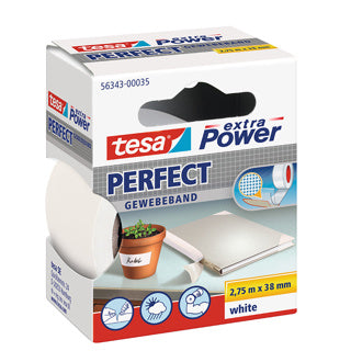 TESA Gewebeband 56343 Extra Power Perfect 38 mm x 2.75 m weiß