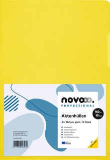 NOVOOO PROFESSIONAL Aktenhülle 10 Stück DIN A4 160 µm glatt gelb