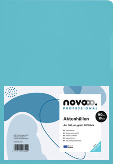 NOVOOO PROFESSIONAL Aktenhülle 10 Stück DIN A4 160 µm glatt türkis