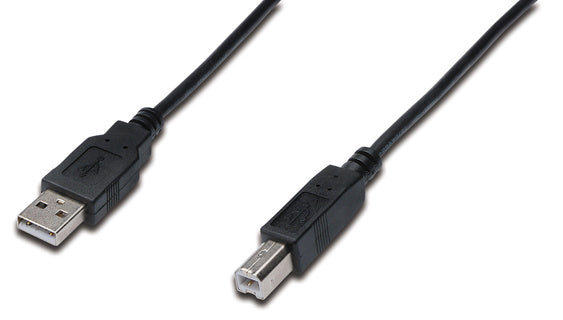 DIGITUS USB 2.0 Anschlusskabel USB-A/USB-B 3 m schwarz