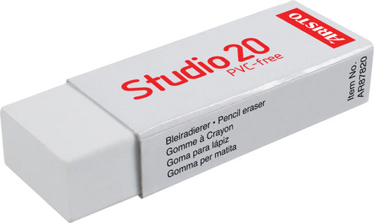 ARISTO Radierer Studio 20 für Blei- und Farbstiftlinien weiß