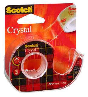 SCOTCH Klebeband Crystal 1 Rolle mit Abroller 19 mm x 7.5 m transparent