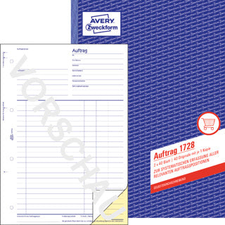 AVERY ZWECKFORM Auftrag 1728 2x 40 Blatt A4 selbstdurchschreibend