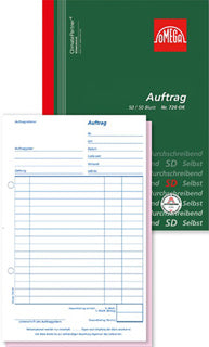 OMEGA Auftragsbuch A5 2 x 50 Blatt grün