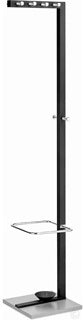 ALCO Standgarderobe 2877 mit Schirmständer Edelstahl 35 x 35 x 178 cm schwarz