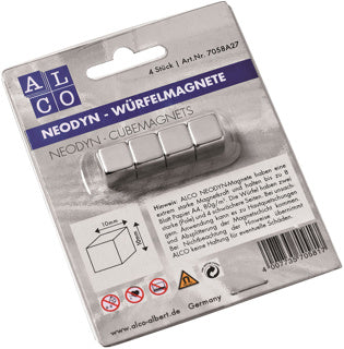 ALCO Würfelmagnete 7058 Neodyn 4 Stück silber