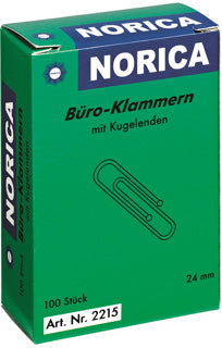 NORICA Büroklammern 2.4 cm 100 Stück silber