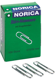 NORICA Büroklammern 3.2 cm 100 Stück silber