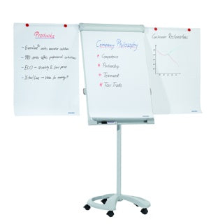 FRANKEN Flipchart-Tafel Deluxe mit 5 Rollen 67 x 95 cm hellgrau