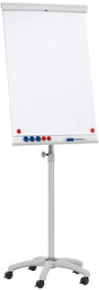 FRANKEN Flipchart X-tra Line mit 5 Rollen 68 x 105 cm grau