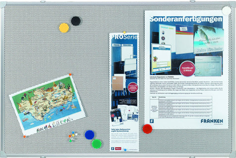 FRANKEN Pinntafel mit Metallgitter 90 x 120 cm grau