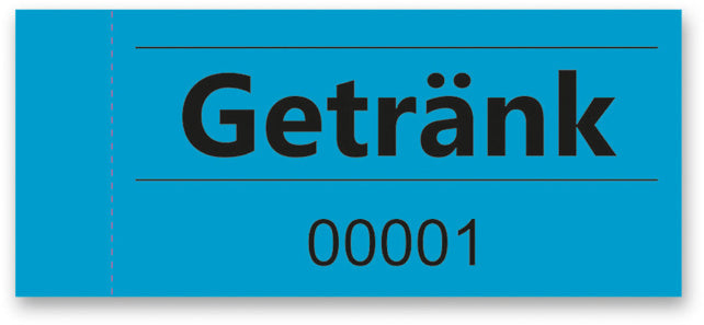 OMEGA Gutscheinblock "Getränk" 100 Blatt blau