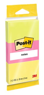 POST-IT® Haftnotizen 6812N 3 Blöcke à 100 Blatt 38 x 51 mm farbig sortiert