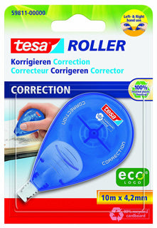 TESA Einweg-Korrekturroller ecoLogo 4.2 mm blau
