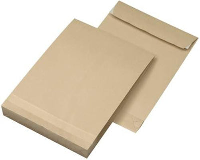 ÖKI Faltentasche B4T/P125 5 Stück DIN B4 mit Haftstreifen 125g/m² braun
