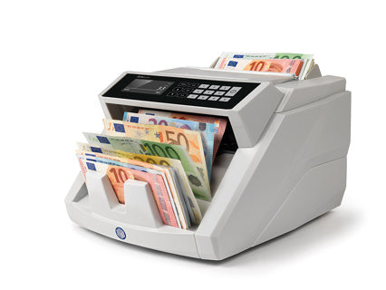 SAFESCAN Banknotenzähler 2465-S mit Wertzählung gemischter Euro-Banknoten grau