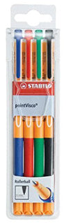 STABILO Tintenroller pointVisco 1099 0.5 mm im Etui 4 Stück mehrere Farben