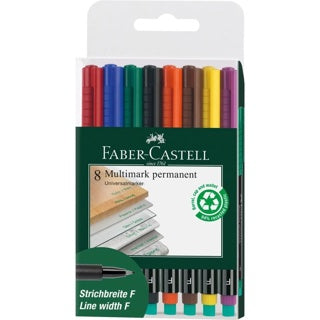 FABER-CASTELL Folienstift Multimark 0.6 mm permanent 8er Etui