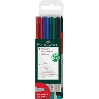 FABER-CASTELL Marker Multimark non-permanent 1524 S 4er Etui