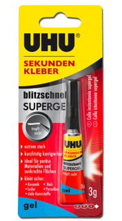 UHU Sekundenkleber 48790 blitzschnell Supergel 3g