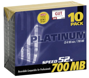 PLATINUM CD-R Rohlinge 10 Stück 700 MB Slimcase