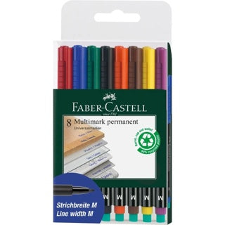 FABER-CASTELL Folienstift Multimark 1 mm permanent 8er Etui