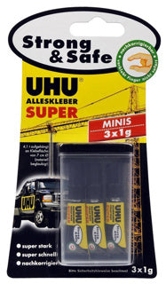 UHU Alleskleber Super Strong & Safe minis 1 g 3 Stück