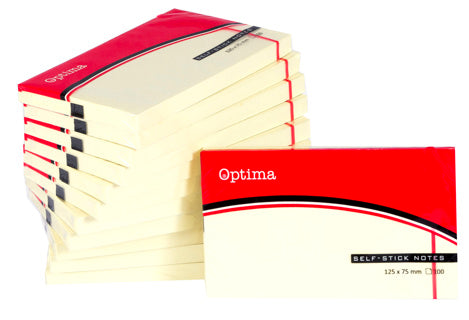 OPTIMA Haftnotizen 12 Stück à 100 Blatt 125 x 76 mm gelb