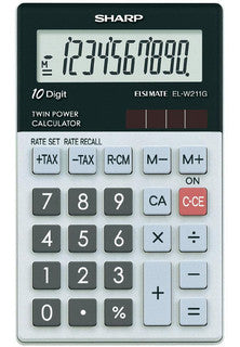 SHARP Taschenrechner EL-W211GGY grau