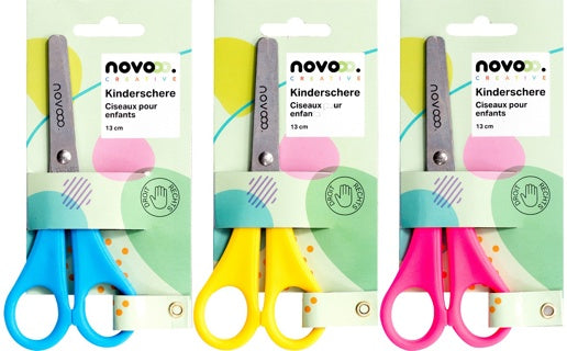 NOVOOO CREATIVE Kinderschere für Rechtshänder 13 cm sortiert